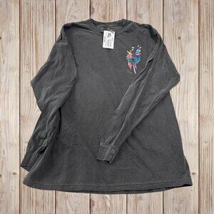 NWT Original Artwork Comfort Colors LS Tshirt "Dandelion Dream" Pepper Grey XL
